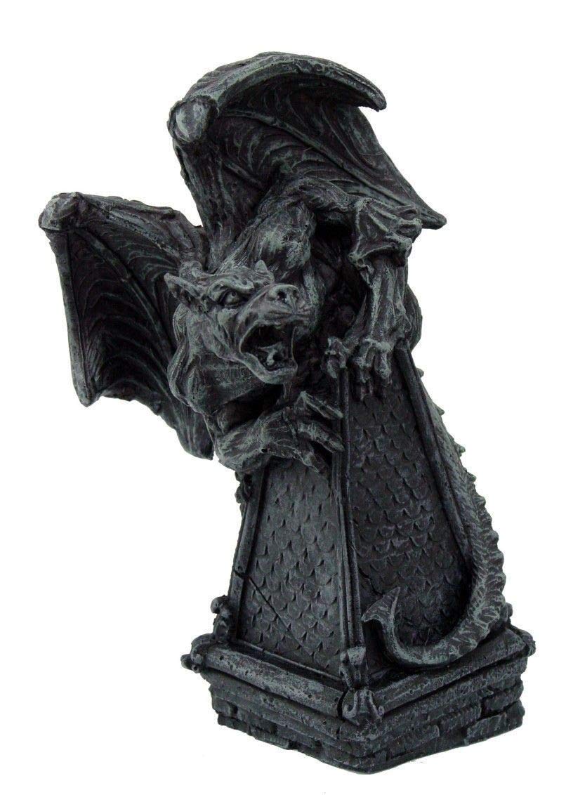 Elder King Gargoyle Statue - Gothic Tower Guardian Figurine & Decorative Wine Bottle Cover - Perfect for Halloween Decor, Wine Cellar Display, and Gothic Home Decor