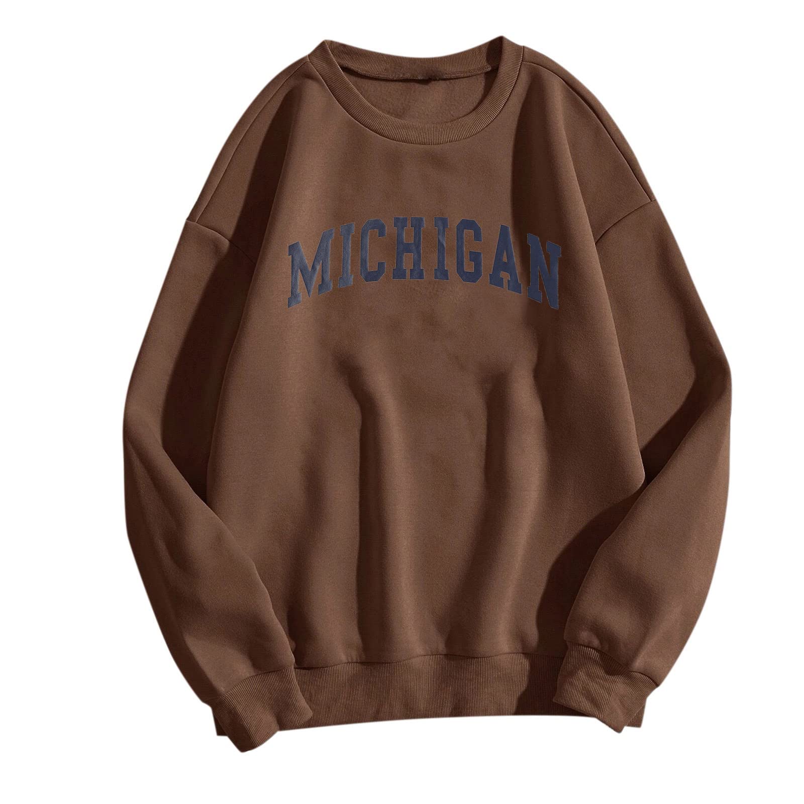 Women's Casual Long Sleeve Tops & Blouses - Loose Fit Crewneck Pullover Sweatshirts - Solid Color Shirts for Everyday Wear, Work & Layering