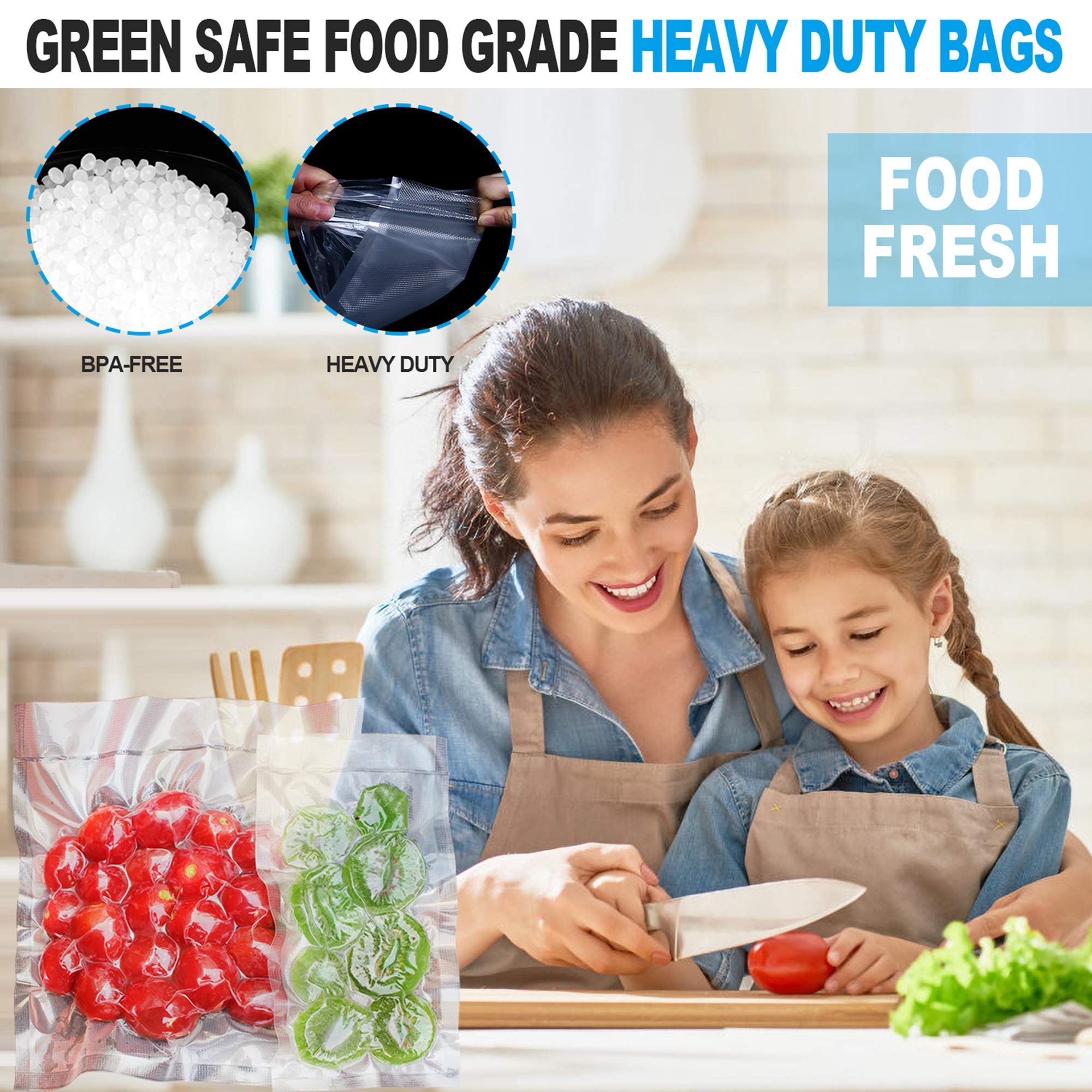 CANLENPK 8x12 Inch/20x30cm Vacuum Sealer Bags for Food Storage - Airtight Freshness Lock, Sous Vide Cooking, Freezer & Microwave Safe (50 Count) - Perfect for Meal Prep, Freezing Vegetables & Sous Vide Cooking