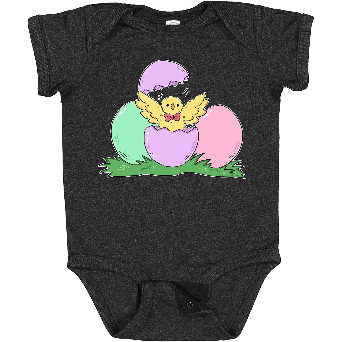 Inktastic Cute Easter Chick Hatching from Egg Baby Bodysuit - Soft Cotton Infant Onesie for Easter Photos & Spring Celebrations