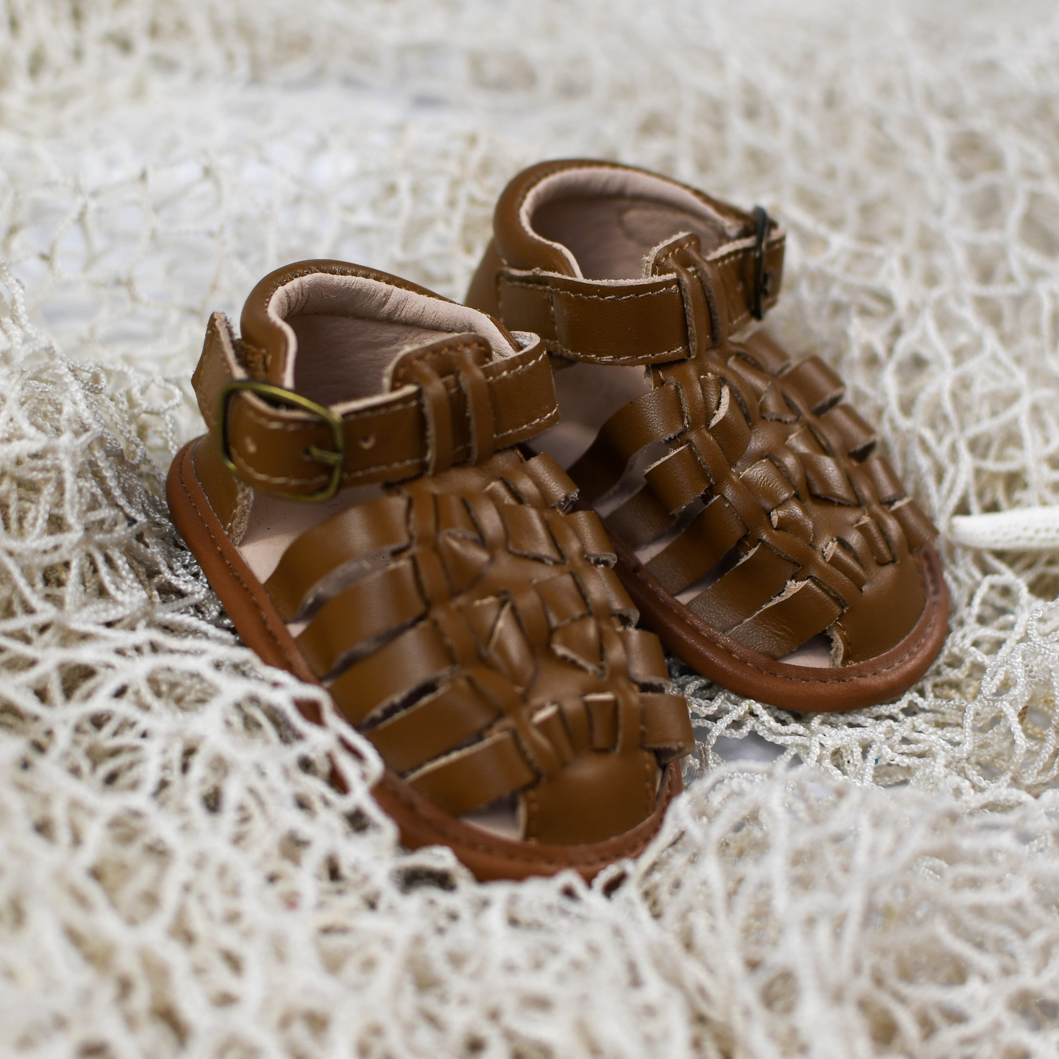Hazelnut Leather Indie Sandals with Hard Sole for Toddler & Little Boy - Comfortable & Durable Kids Shoes for Outdoor Play & Casual Wear