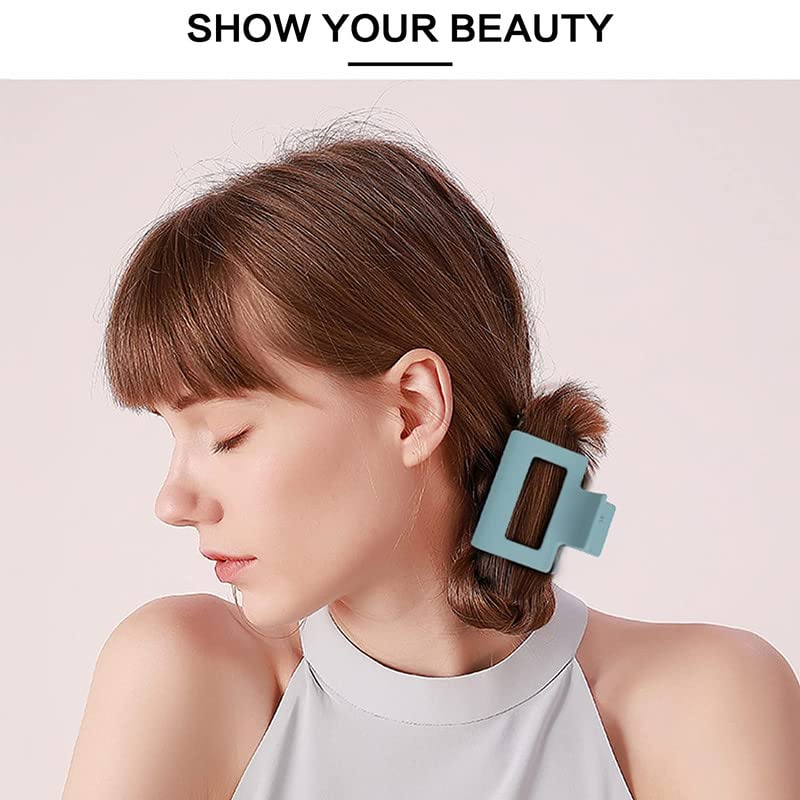 FAMEZA 6 Pack Small Square Hair Claw Clips for Women & Girls - 2.2 Inch Mini Hair Clips for Thin or Half Up Hairstyles - Perfect for School, Work, Travel & Everyday Hair Accessories