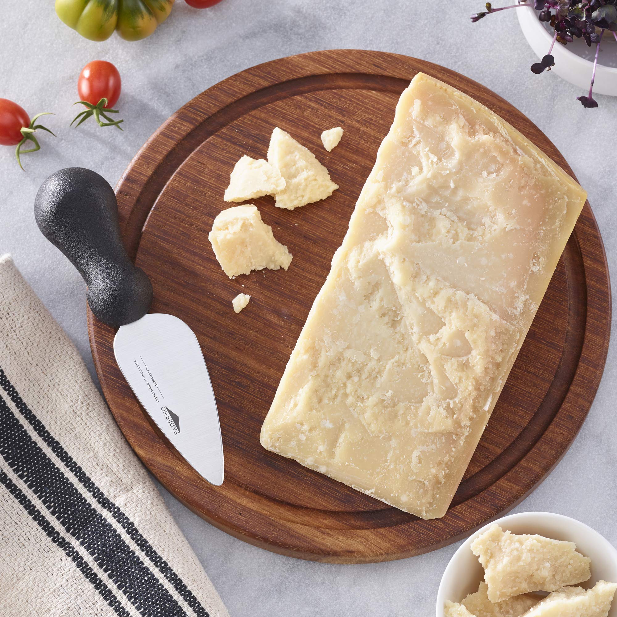 Paderno World Cuisine 4 Inch Parmesan Cheese Knife - Stainless Steel Forged Blade - Perfect for Grating Hard Cheeses, Charcuterie Boards & Italian Cooking