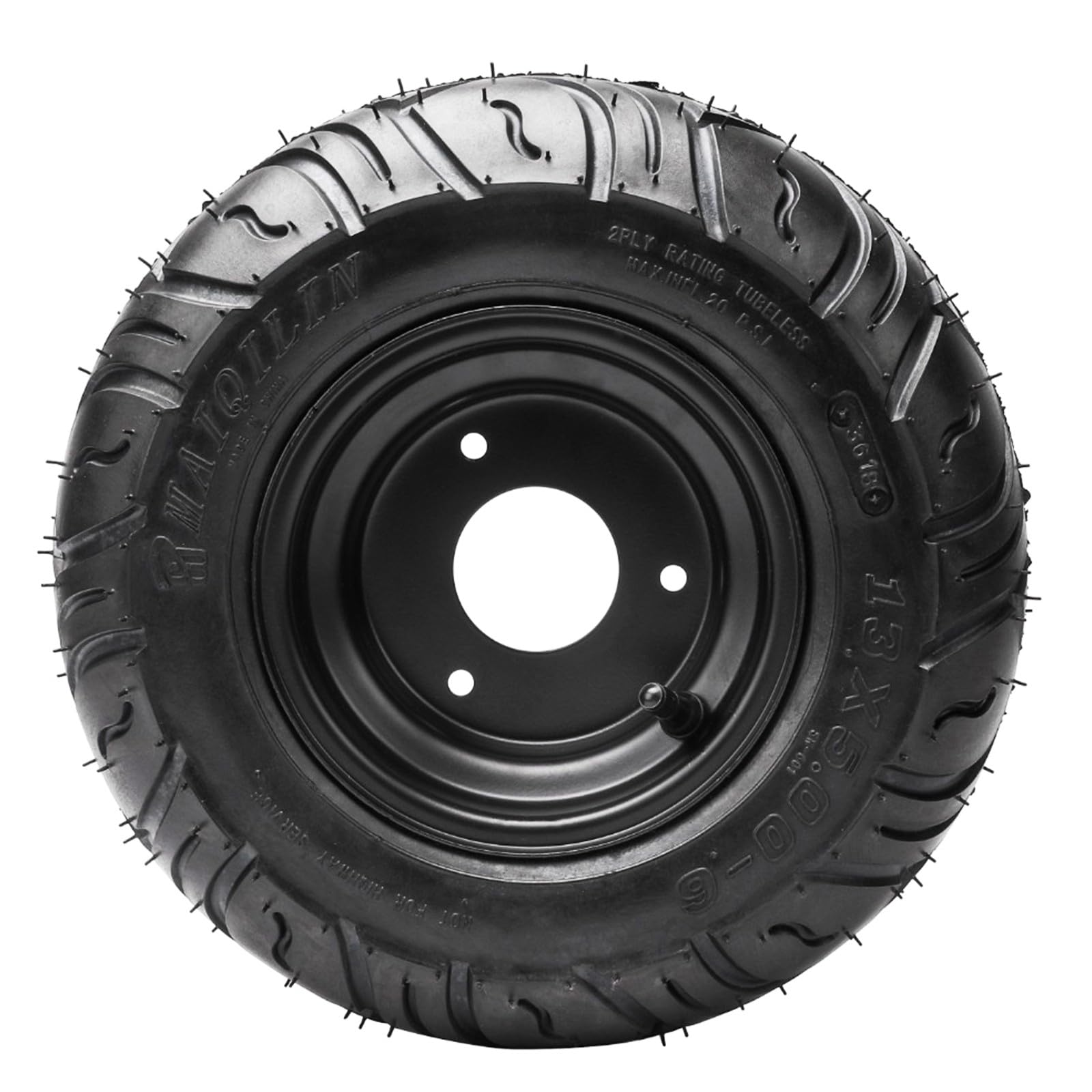 13x5.00-6 Wheels Tires with Rim Set for Go Kart, Quad, Trike, Golf Carts & 4 Wheelers - Heavy Duty Replacement Parts for Off-Road Adventures & Lawn Maintenance