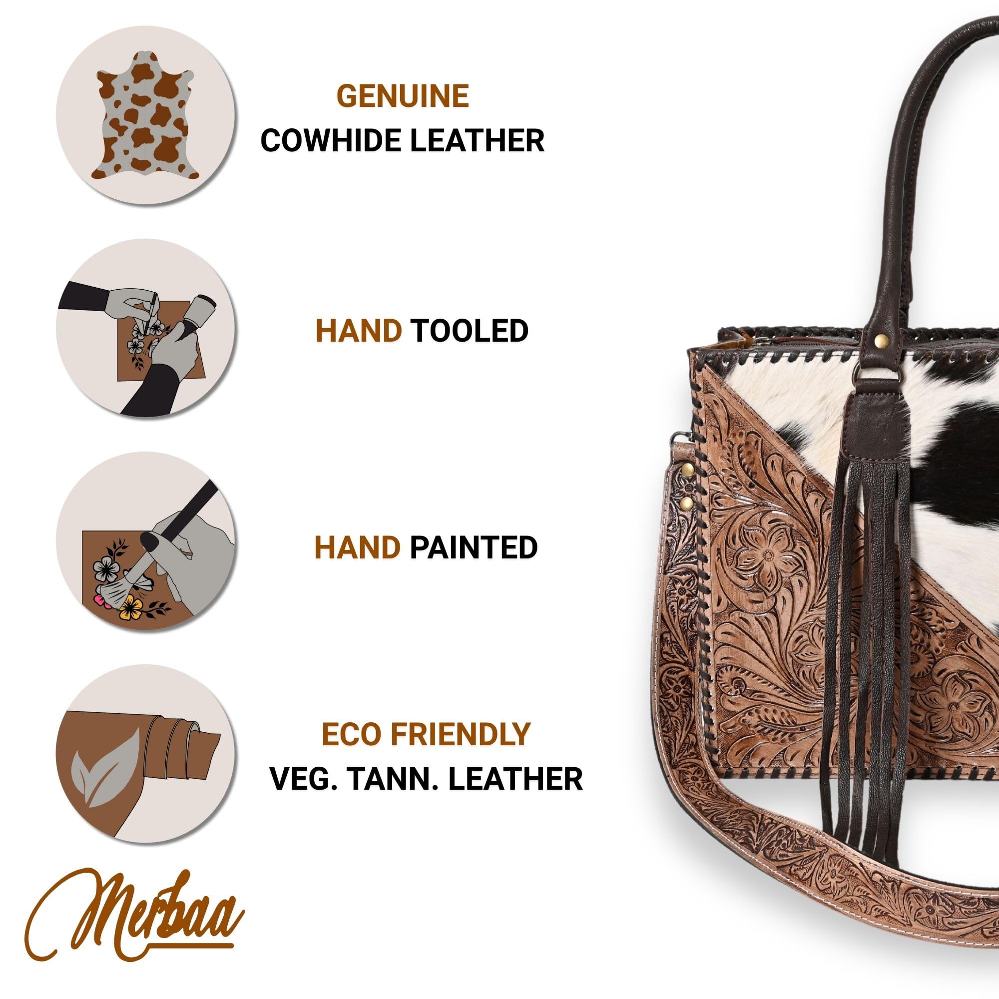 Women's Genuine Cowhide Leather Handbag with Adjustable & Detachable Strap - Stylish Crossbody Purse & Shoulder Bag for Work, Travel & Everyday Use