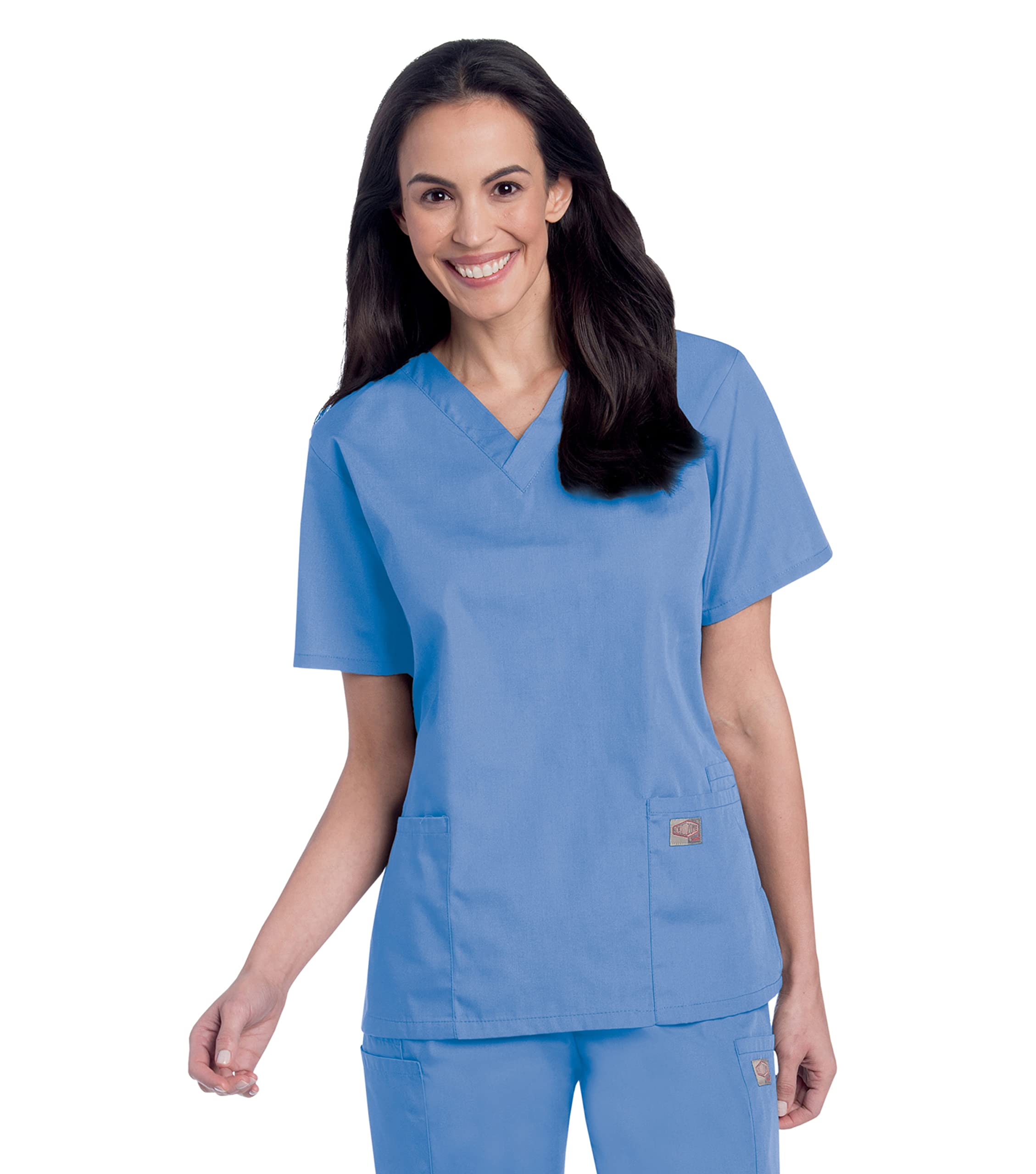 Landau Scrub Zone Relaxed Fit 2-Pocket V-Neck Scrub Top for Women 70221 | Comfortable Medical Uniform for Nurses & Healthcare Professionals | Perfect for Hospitals, Clinics & Long Shifts