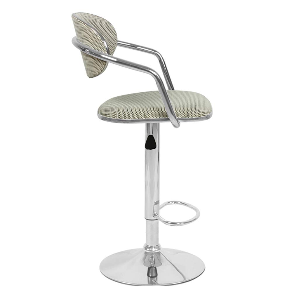 Height Adjustable Rattan Swivel Bar Stools with Backrest, Armrest & Footrest - Modern Kitchen Counter Breakfast Dining High Barstools for Home Use (Color A)
