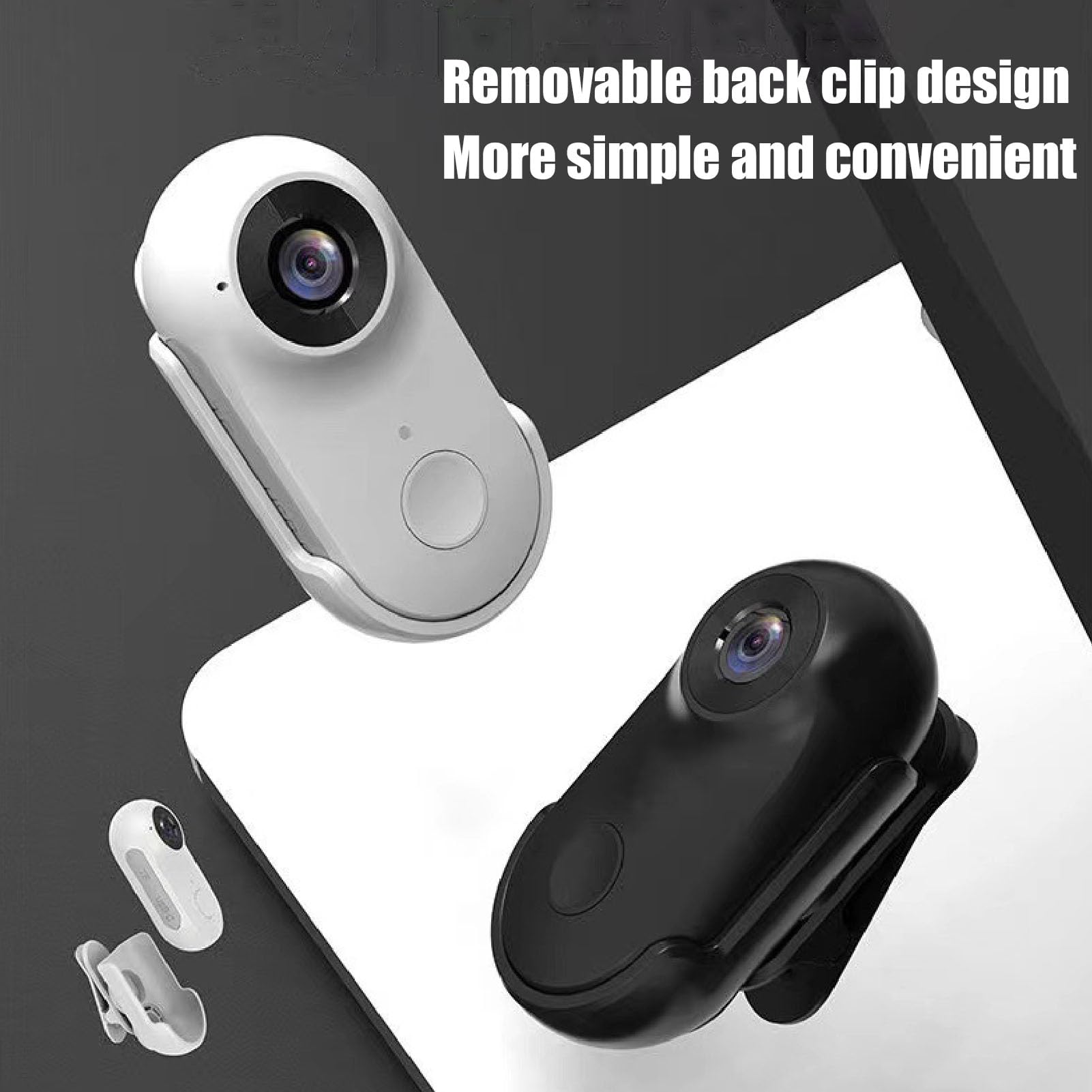 Eujgoov Micro Mini Camera - Wireless WiFi HD Action Camera, Thumb-Sized Motion Sport Camera for Outdoor Adventures, Travel Vlogging & Home Security (White)