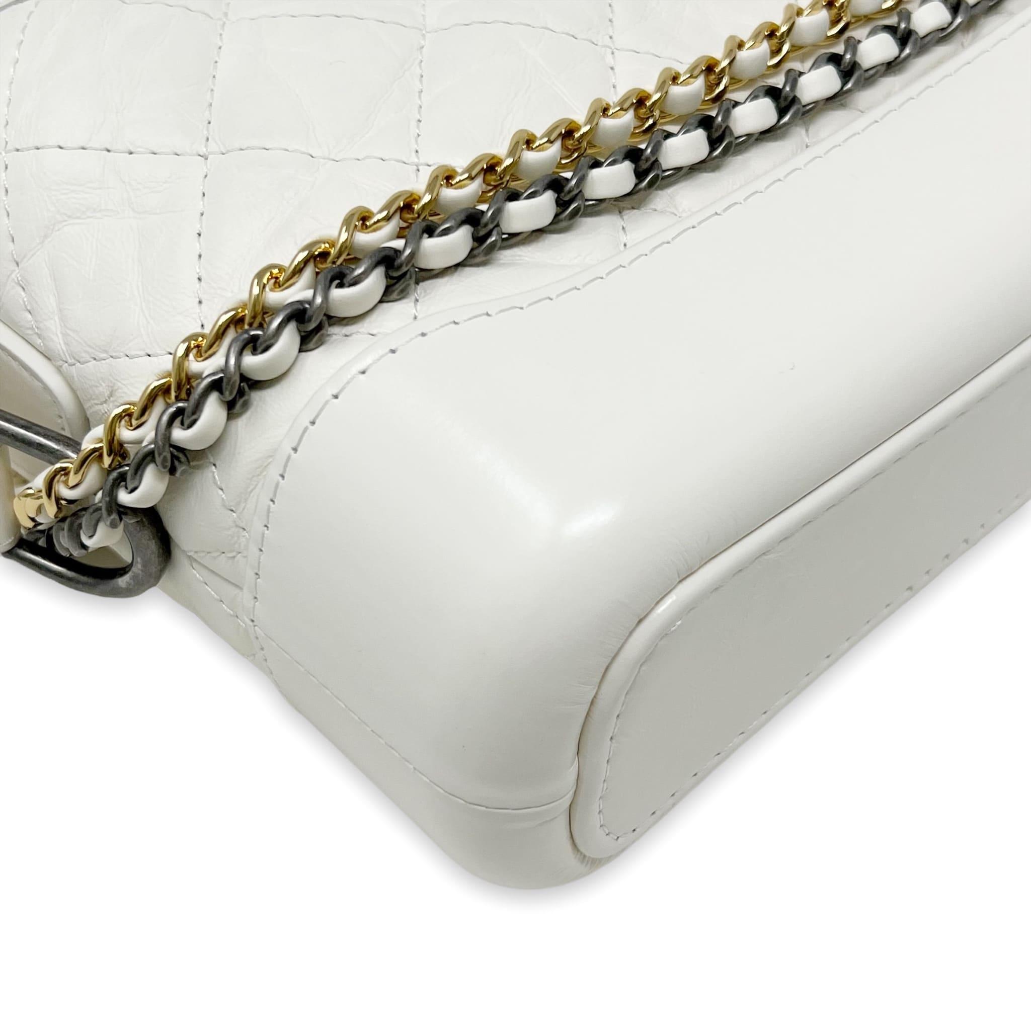 Chanel White Aged Calfskin Small Gabrielle Bag - Luxury Designer Handbag for Women, Perfect for Parties & Evening Events