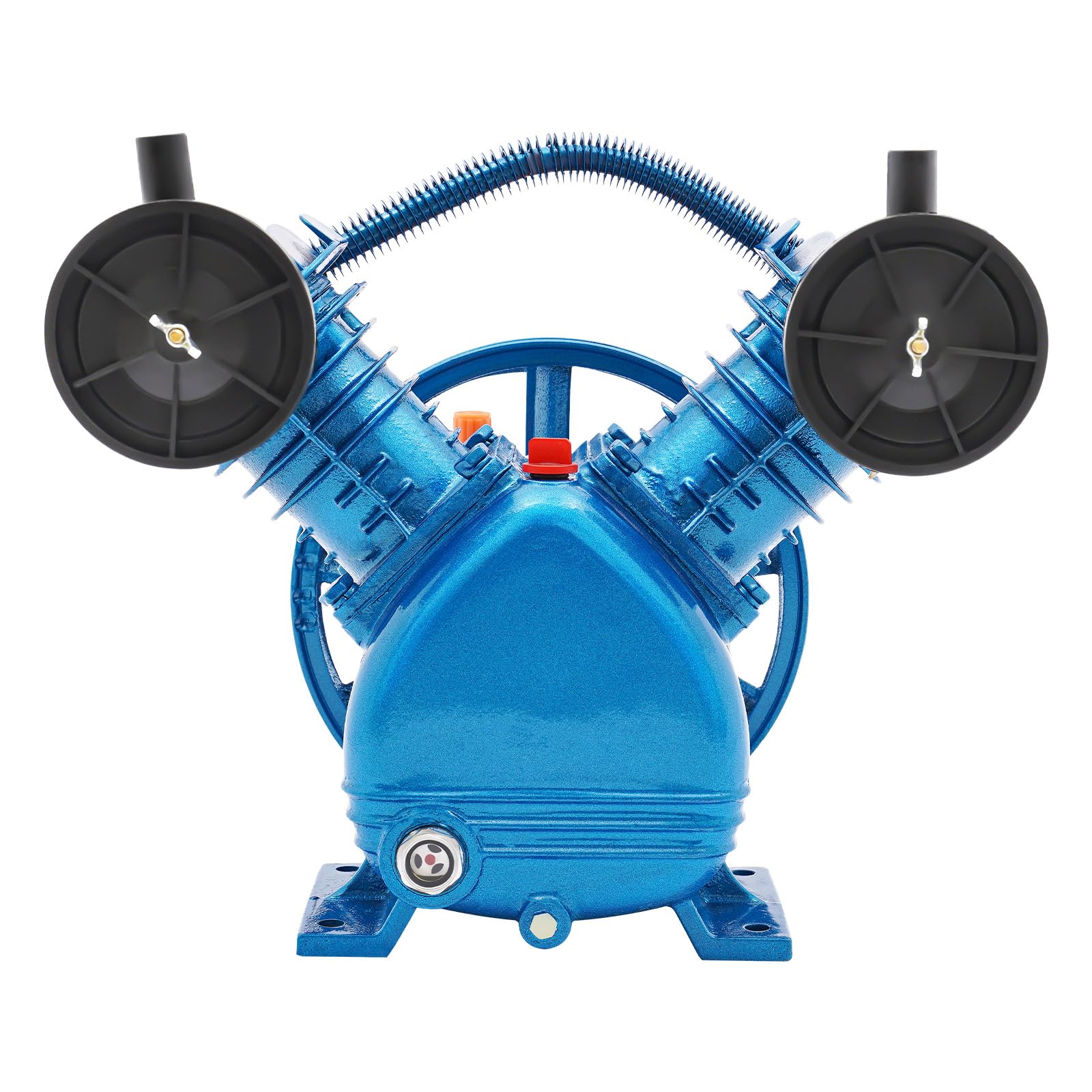 2200W 3HP V-Type 2-Cylinder Air Compressor Pump Head - Double Stage, 0.25/8 CFM, 115 PSI - Perfect for Automotive Shops, Woodworking & Industrial Applications