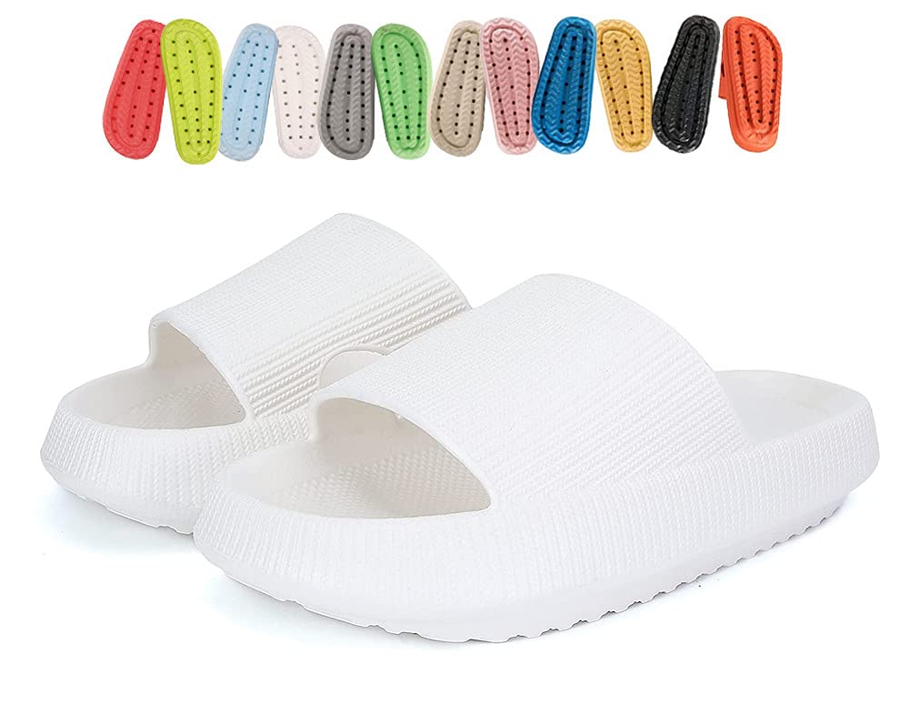 **Men's & Women's Platform Pillow Slippers - Lightweight Open Toe Shower Shoes, Cloud Slides Sandals for Ultimate Comfort - Perfect for Summer, Beach, Pool & Indoor Use**