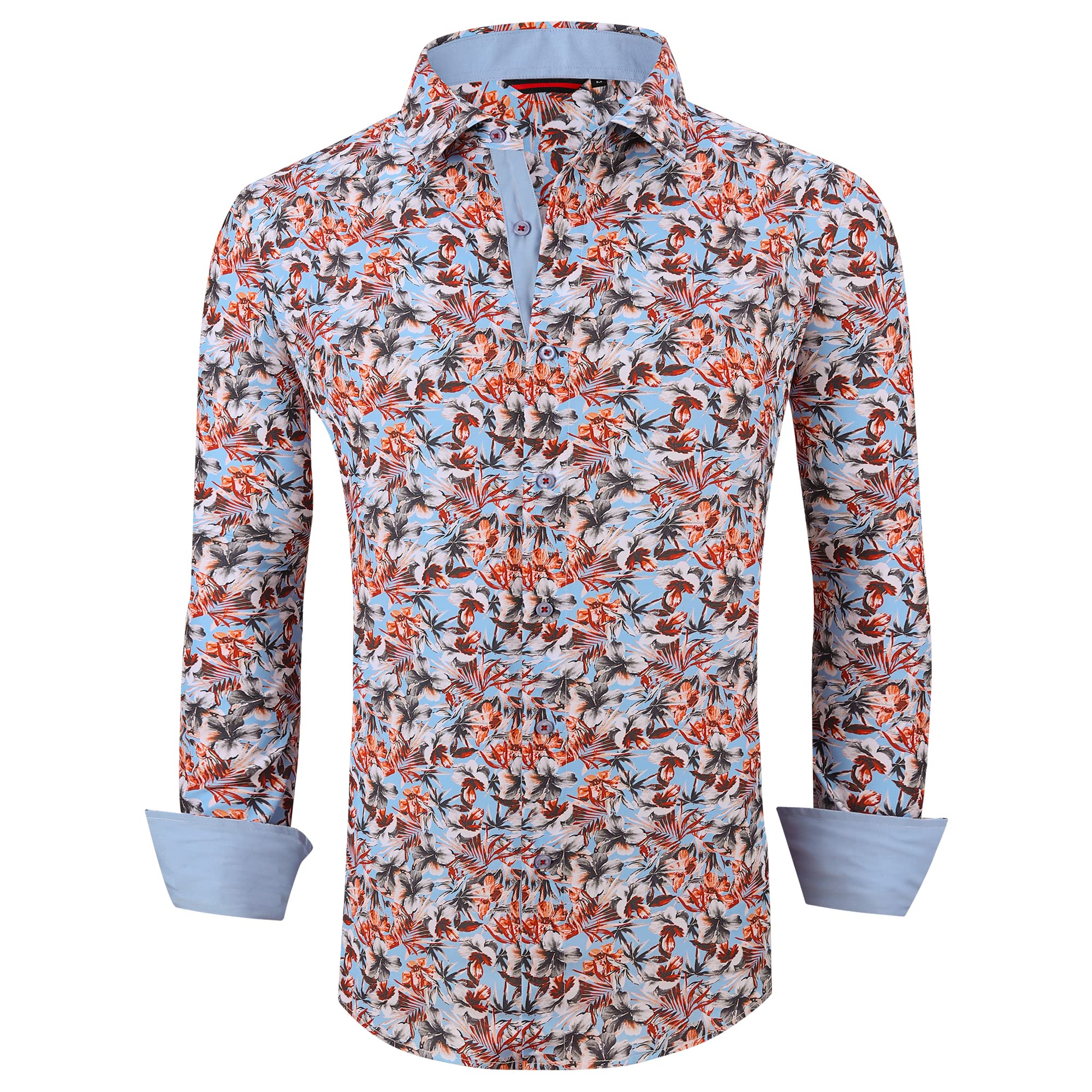 WARHORSEE Men's Casual Dress Shirts - Long Sleeve Button Down Shirt with Stylish Prints, Regular Fit for Office & Formal Wear | Perfect for Business Meetings, Weddings & Special Occasions