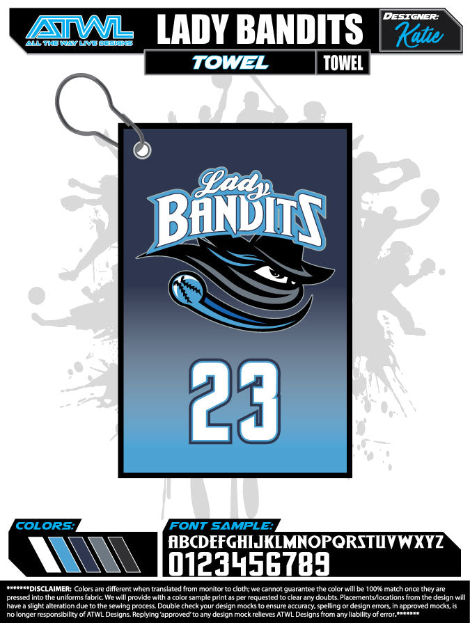 Lady Bandits Bag Tag & Towel Accessories - Stylish & Functional for Travel, Gym, and Everyday Use