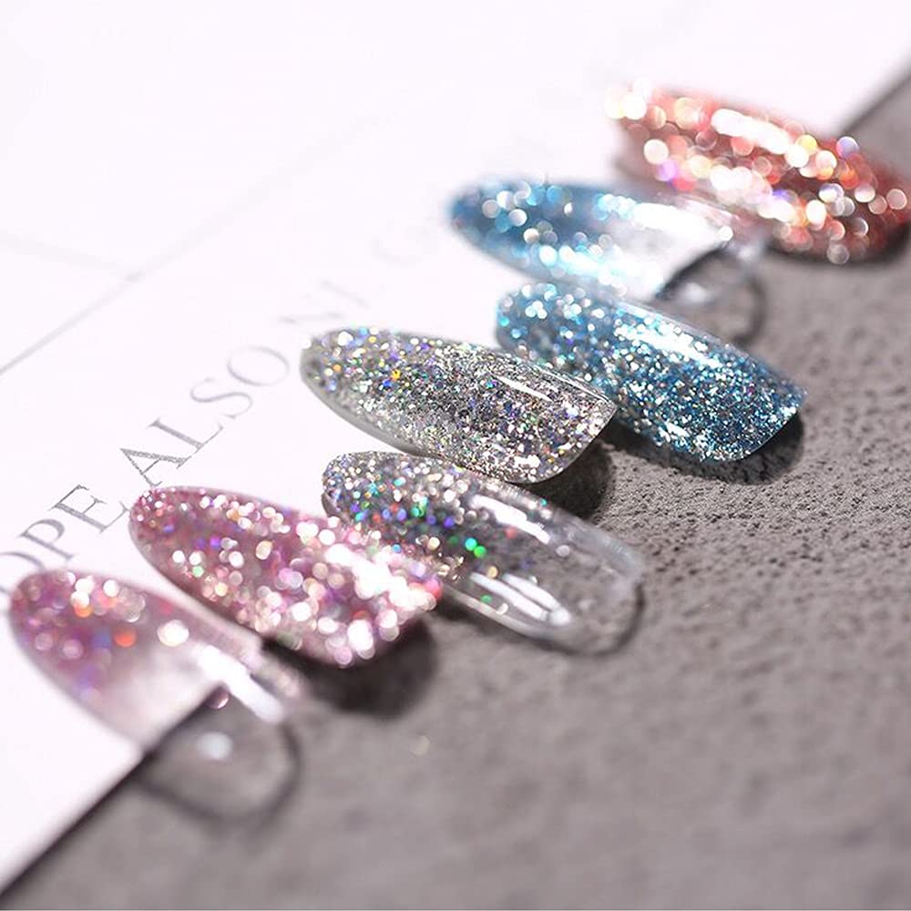 Vishine Platinum Glitter Sparkly Gel Nail Polish Set - 6 Shiny Silver & Gold Colors, UV LED Soak Off Gel Polish Kit for DIY Manicure & Nail Art | Home Salon & Professional Use | Perfect for Parties, Weddings & Special Occasions