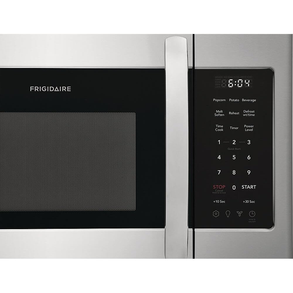 Frigidaire 1.8 Cu. Ft. Stainless Steel Over-The-Range Microwave with LED Lighting - Perfect for Kitchen Remodeling & Space-Saving Cooking