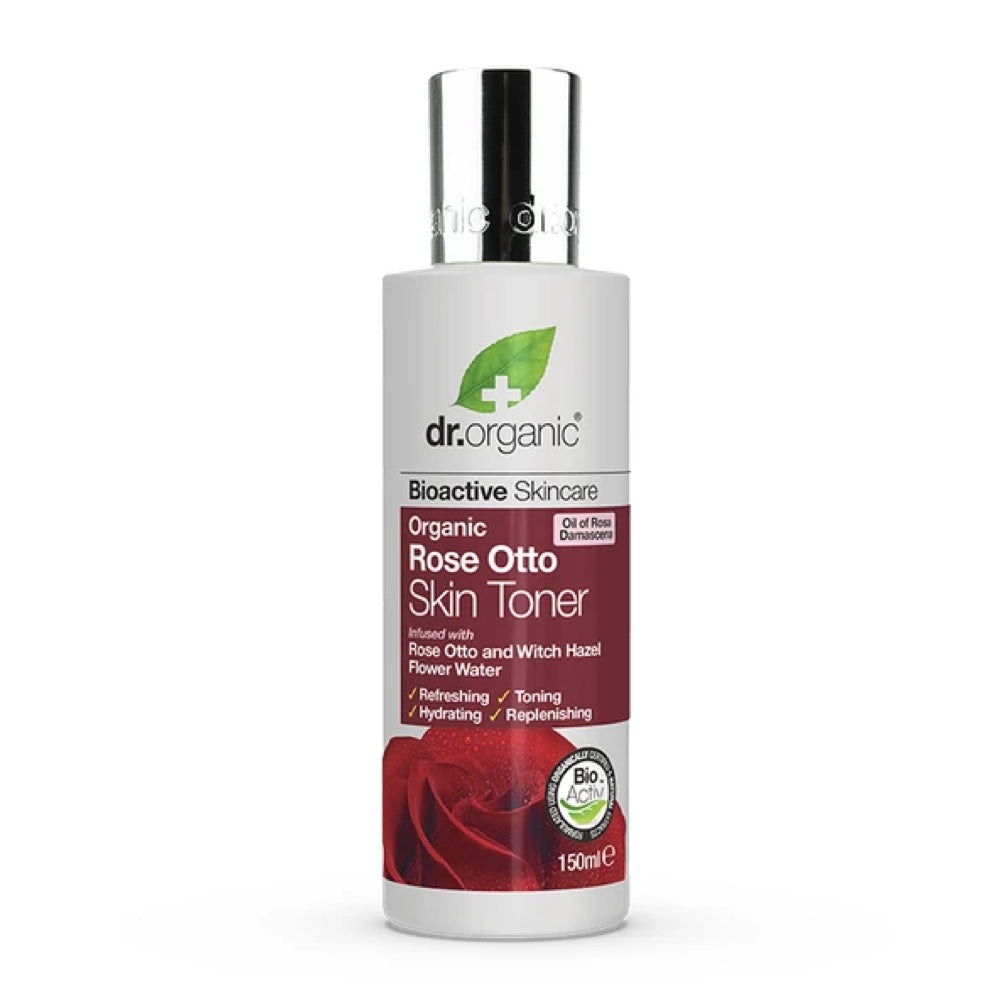 DR Organic Rose Otto Organic Skin Toner 150ml - Hydrating Facial Toner for Dry & Sensitive Skin, Alcohol-Free, Vegan & Cruelty-Free - Perfect for Daily Skincare Routine & Post-Cleansing Refresh