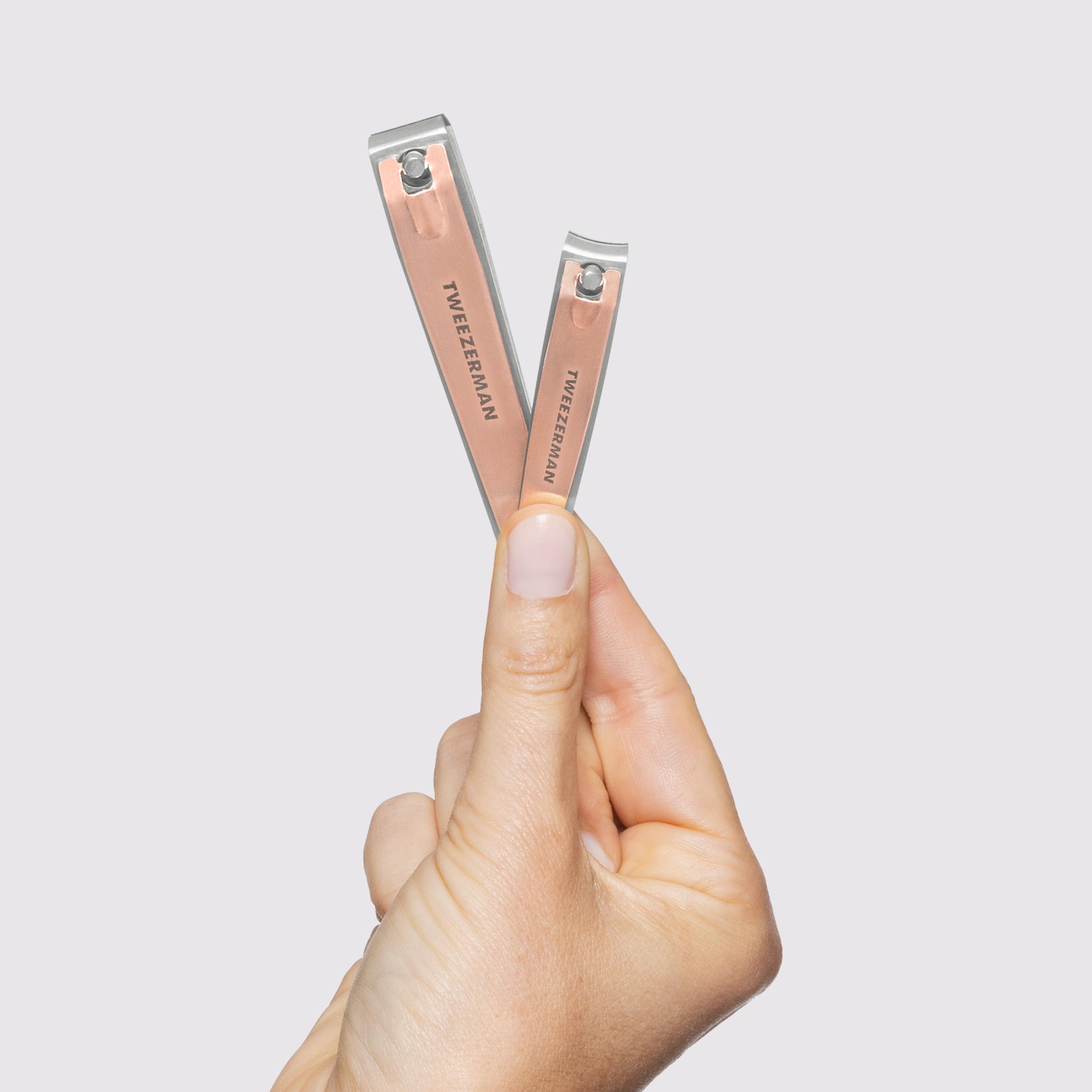 Tweezerman Rose Gold Nail Clipper Set - Premium Stainless Steel Manicure & Pedicure Kit for Home and Travel Grooming