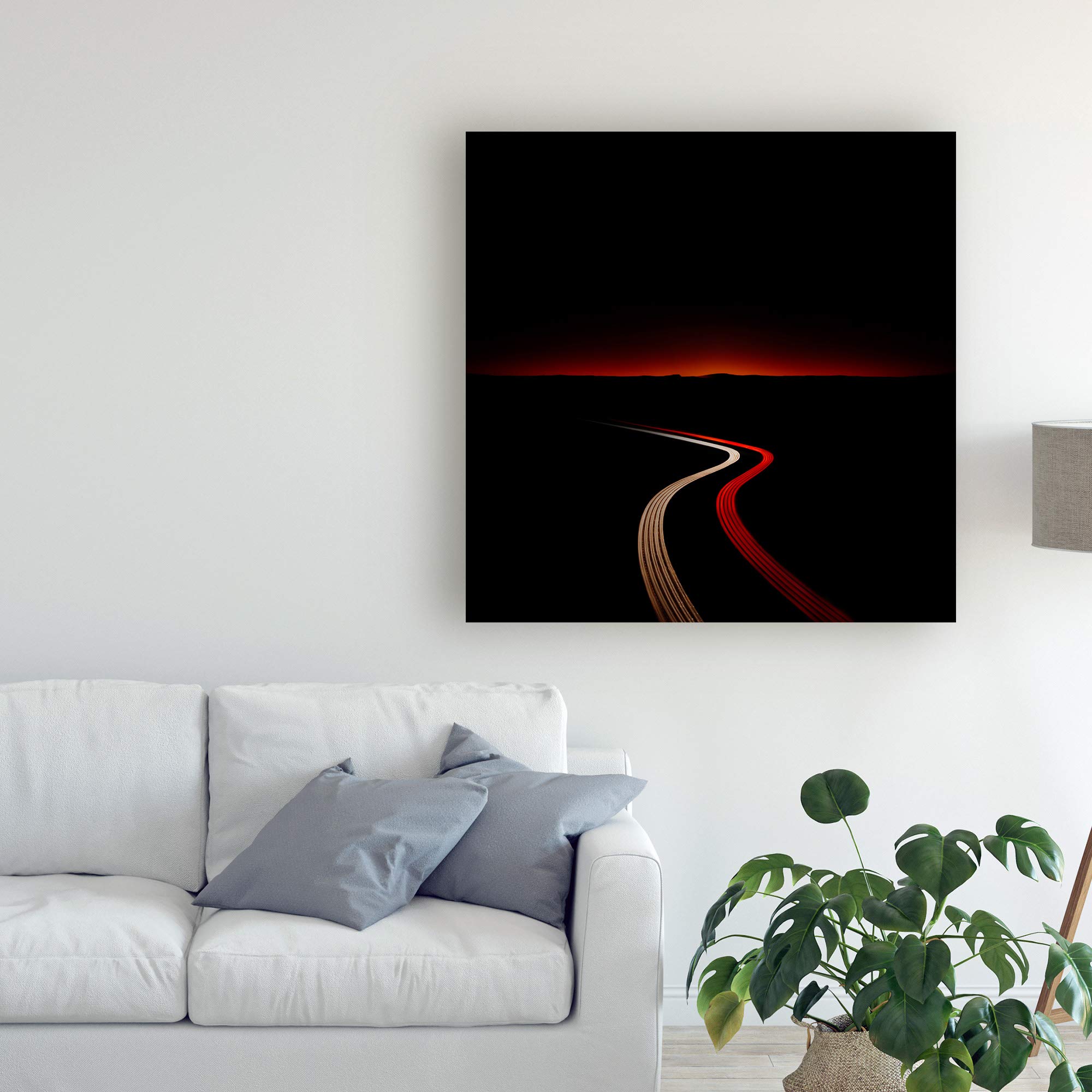 Trademark Fine Art - 18x18 Inch Mountain Horizon Exposure Canvas Print by Nadav Jonas - Perfect for Living Room, Bedroom & Office Wall Decor