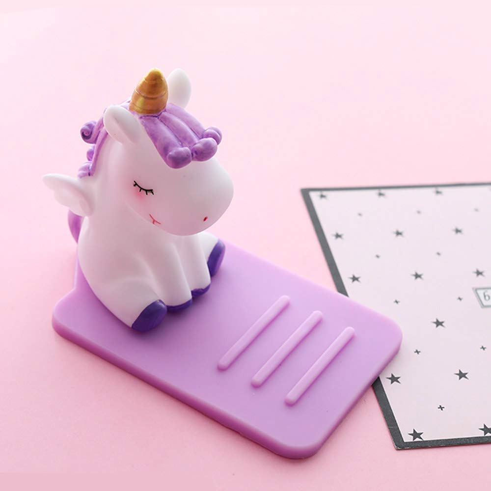 ZOSTLAND Adjustable Unicorn Pegasus Phone Stand - Cute Cartoon Desktop Holder for iPhone, Smartphone, iPad & Tablet - Multi-Function Desk Dock (Purple) | Perfect for Office, Bedroom & Gift Giving