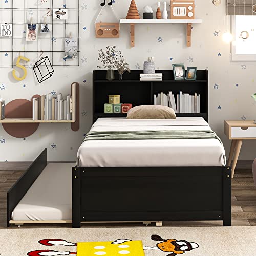 Espresso & Bookcase Headboard
