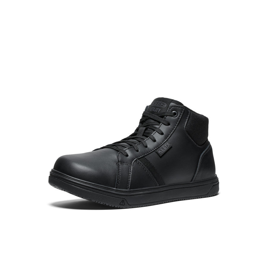 Men's PTC Kenton Mid Work Shoe - Soft Toe Safety Boots for Construction & Industrial Work | Black/Black | Durable & Comfortable for Long Shifts