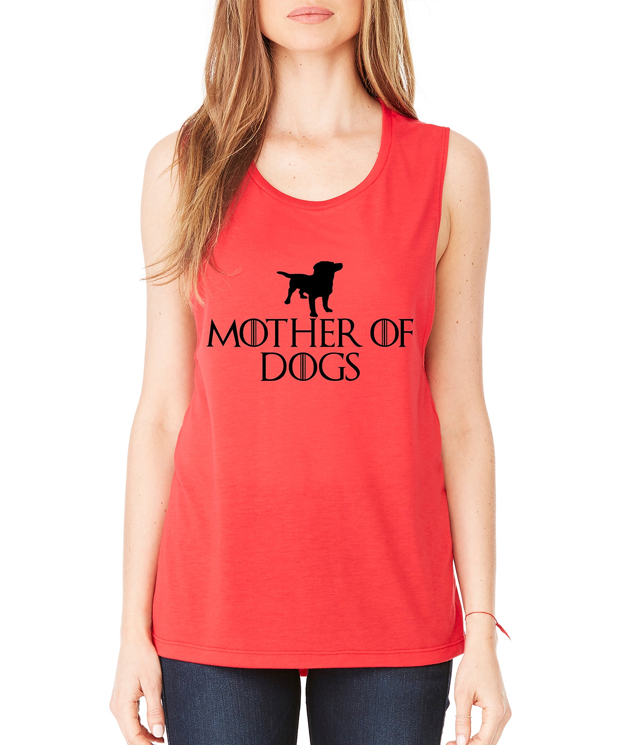 ALLNTRENDS Women's Flowy Muscle Tank Top - Cute Dog Lover Shirt for Moms - Perfect for Casual Wear, Workouts & Dog Park Outings