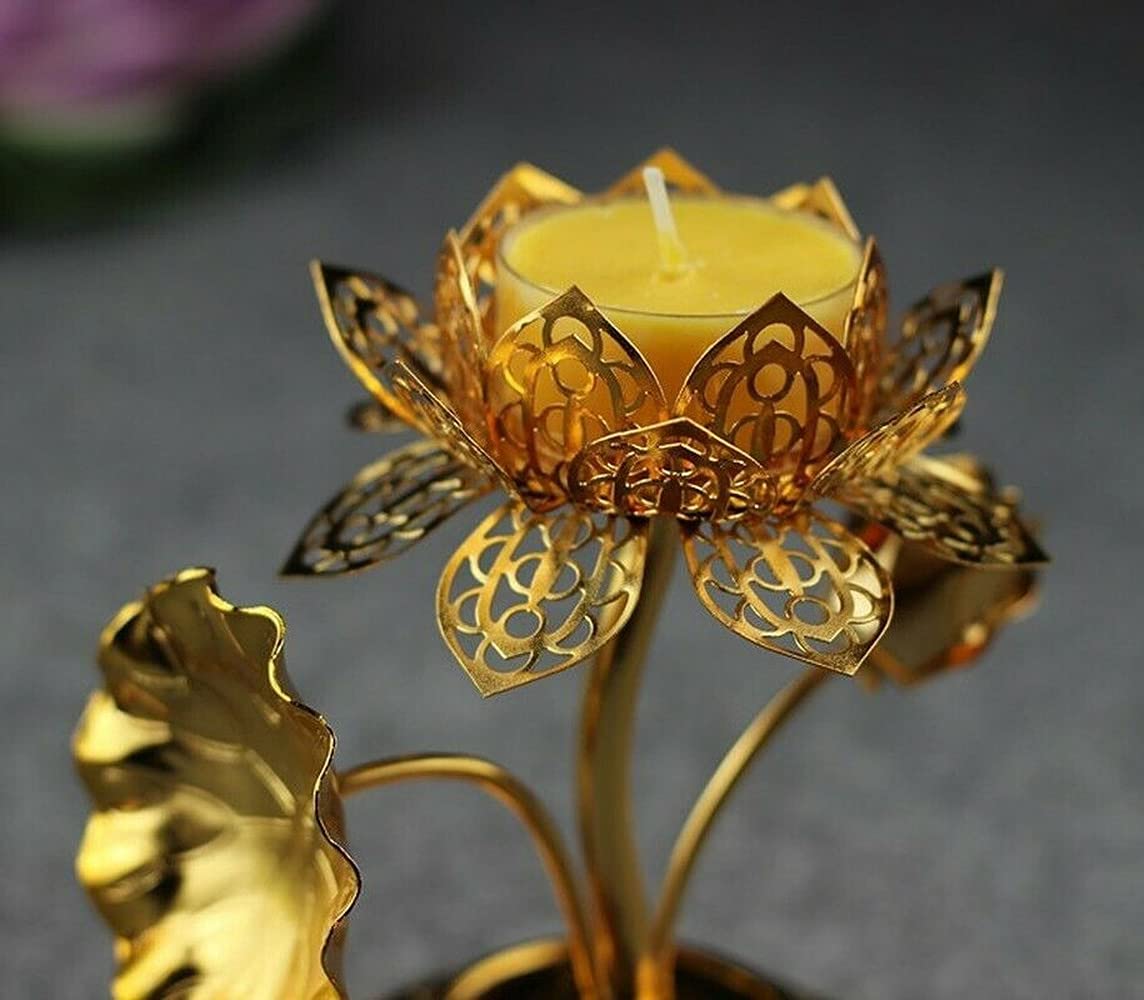 1pc Buddhism Lotus Ghee Lamp Holder - Buddha Candle Holder & Candlestick for Home Altar Decor, Meditation Room, Spiritual Ceremonies