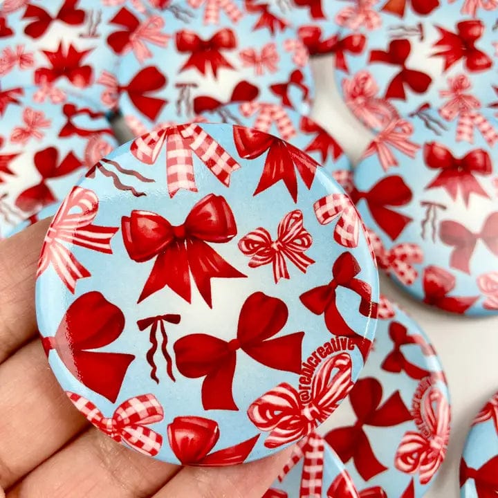 Red & Blue Bowland Gameday Button - Sports Fan Accessories for Football, Basketball & Tailgate Parties - Perfect for Game Day Events, Team Spirit & Fan Collections