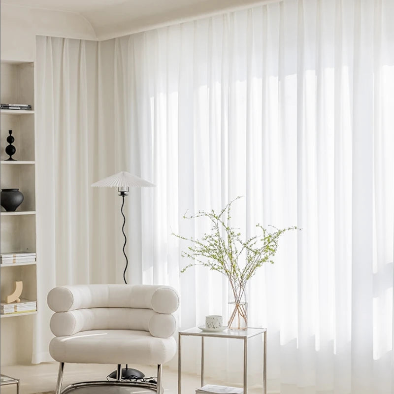 Evelyn Snag-Resistant Chevron Textured Gauze Privacy Curtain - Light Filtering Custom Window Treatment for Bedroom & Living Room