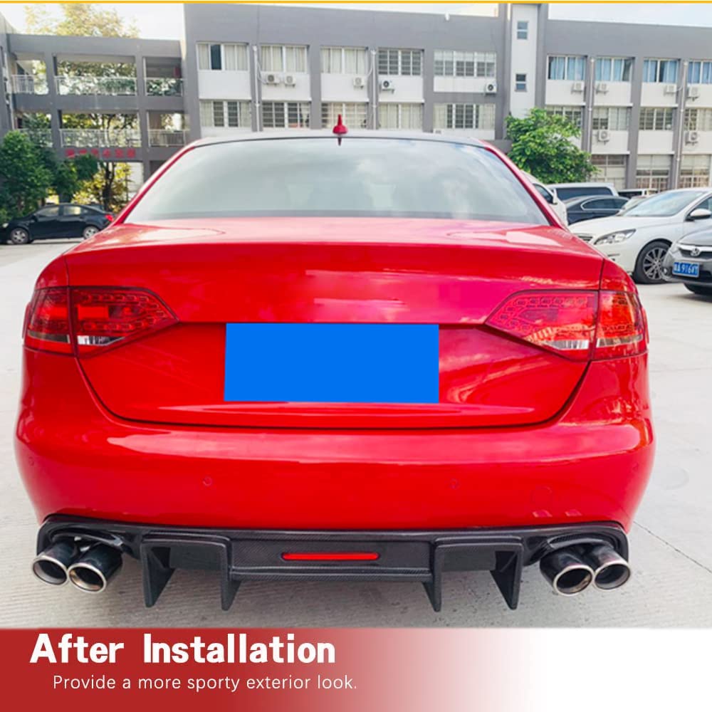 Carbon Fiber Rear Bumper Lip Spoiler for 2012 Audi A4 Sedan - OEM Style Diffuser - Enhance Style & Aerodynamics - Perfect for Car Shows & Street Performance Upgrades