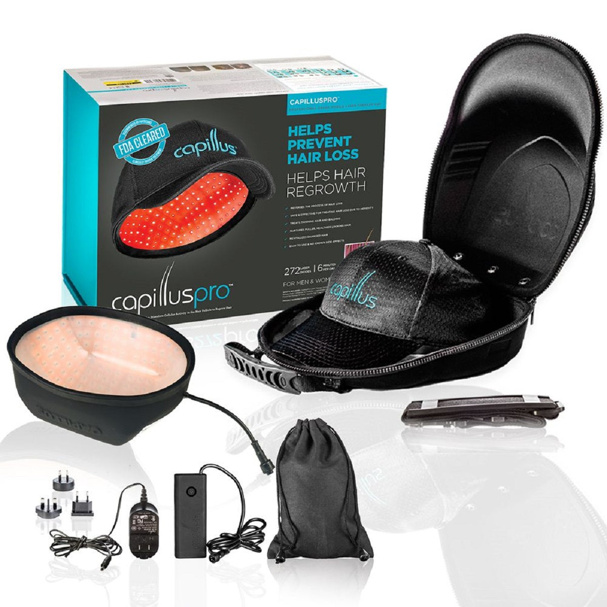 Capillus 272 Laser Hair Growth Cap for Men & Women - FDA Cleared Hair Loss Treatment for Thinning Hair & Receding Hairline - At-Home Low-Level Laser Therapy (LLLT) Device for Hair Regrowth - Perfect for Daily Use at Home or Office