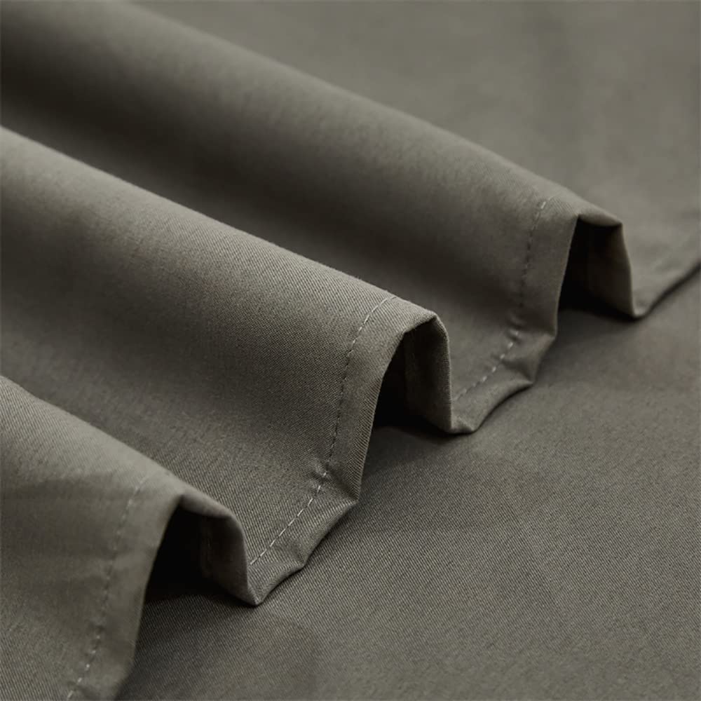 Premium Solid Gray 4-Piece Queen Size Bed Sheet Set - 1 Fitted Sheet, 1 Flat Sheet & 2 Pillowcases - Soft Luxury Bedding for Women & Men - Perfect for Master Bedroom, Guest Room & Dorm Essentials