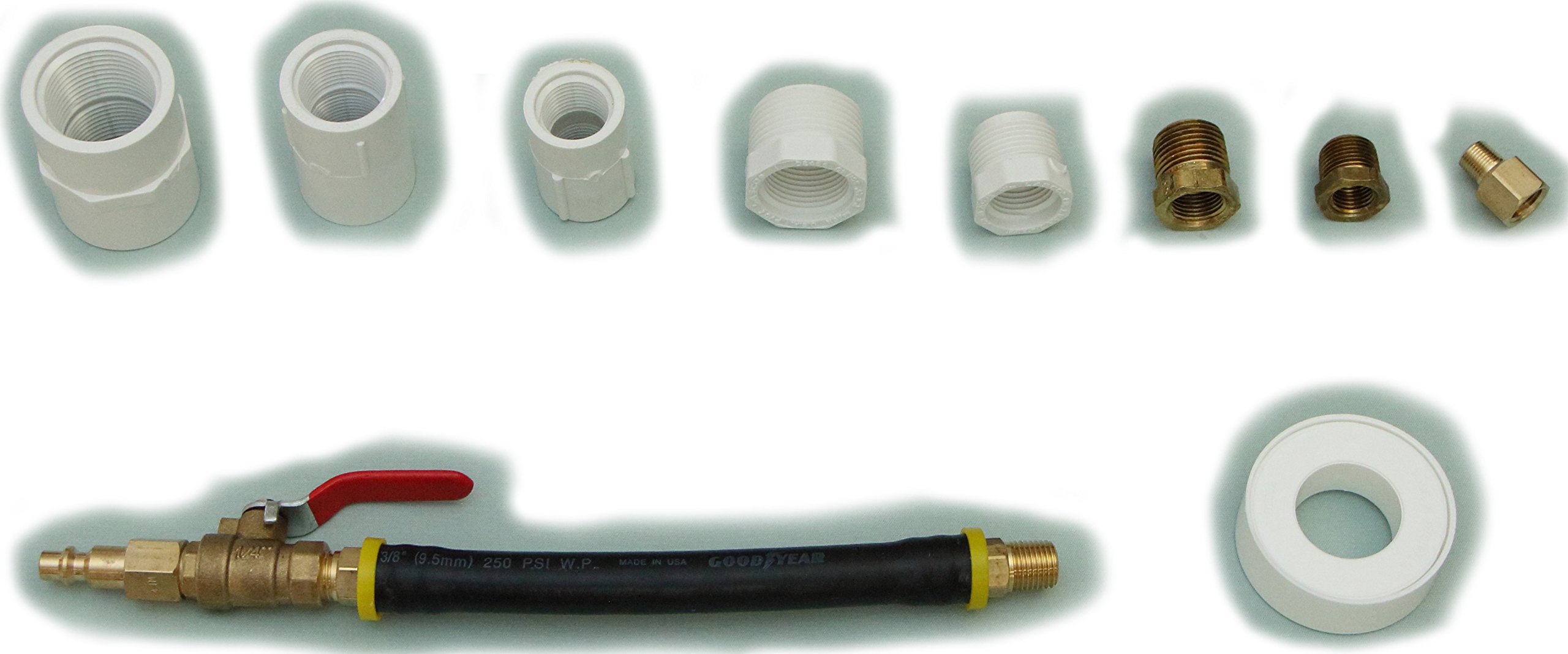 Winterize Sprinkler System Blow Out Adapter Kit - NPT Air Compressor Adapter Set with Shut Off Valve for All Common Sizes | Perfect for Winterizing Irrigation Systems & Protecting Pipes from Freezing