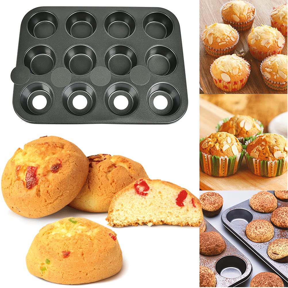 2 Pack 12-Cavity Mini Cheesecake Pan with Removable Bottom - Non-Stick Metal Baking Molds for Cupcakes, Tarts & Desserts - Dishwasher & Microwave Safe - Perfect for Parties, Holidays & Home Baking