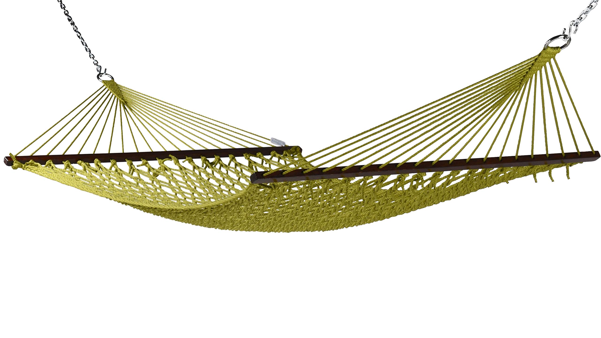 Premium Olive Rope Hammock with Black Tri-Beam Stand - Heavy Duty Outdoor Hanging Bed for Patio, Backyard, Beach & Camping Relaxation