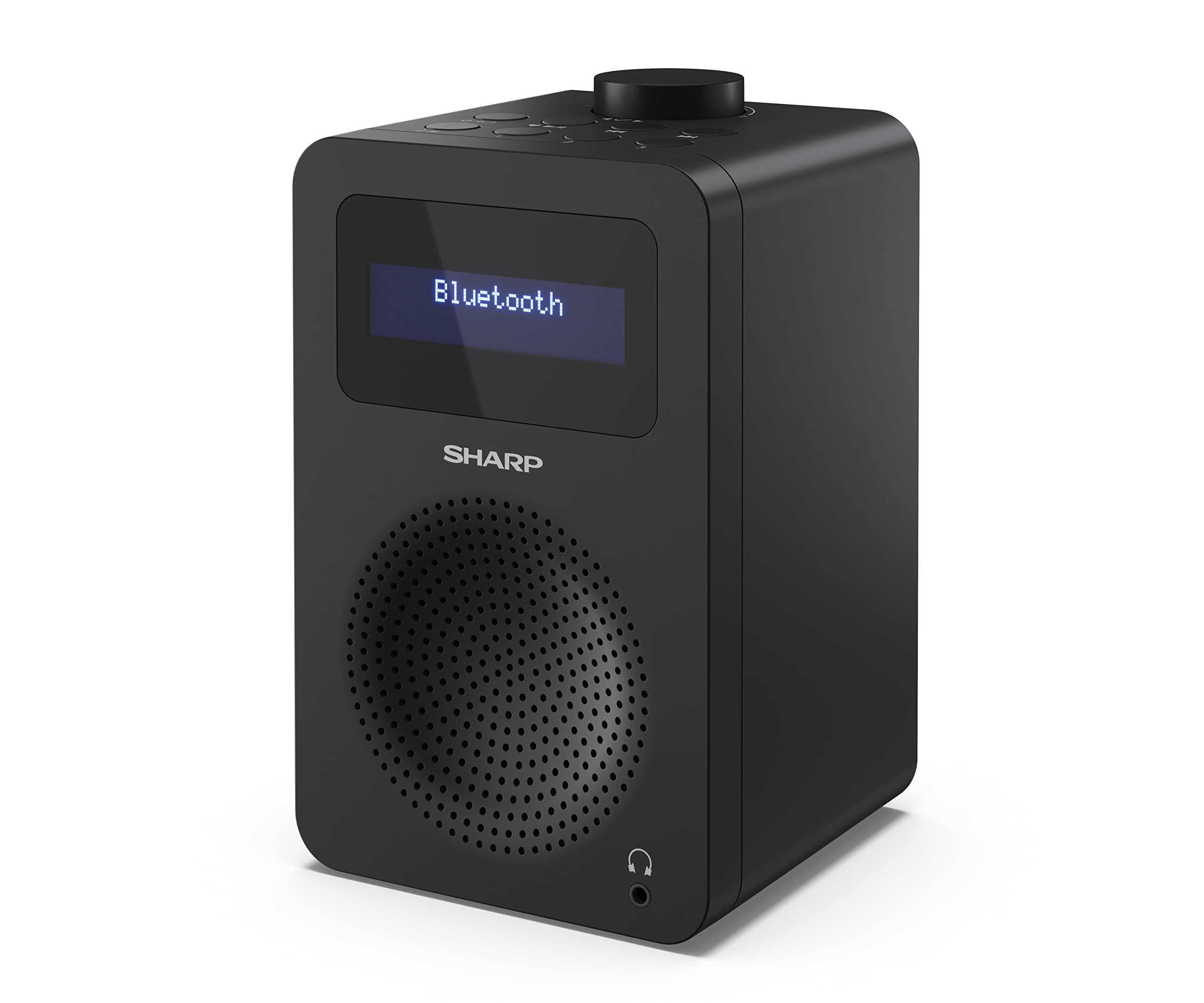 SHARP DR-430(BK) Digital Radio with Bluetooth 5.0 | DAB+/FM Radio | Dual Alarm Clock | 40 Presets | DRC Audio | Mains Powered | Midnight Black - Perfect for Bedroom, Kitchen, Office & Living Room