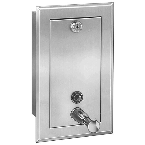 Bradley 644 Recessed Vertical Soap Dispenser - Wall Mounted Commercial Hand Soap Dispenser for Restrooms, Kitchens & Public Washrooms | ADA Compliant, Durable Stainless Steel Design