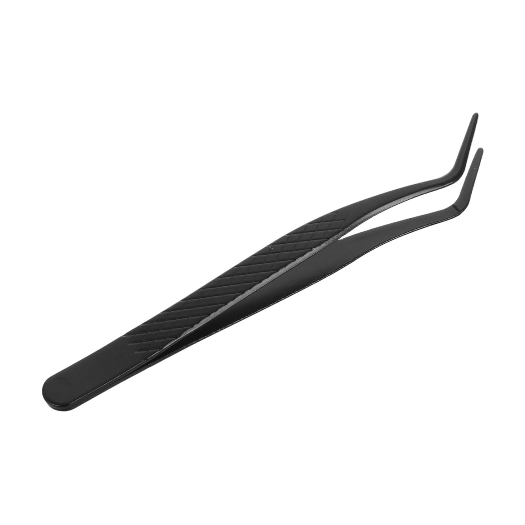 Mini Stainless Steel Eyelash Tweezers with Curved Tips - Precision Lash Extension Tool for False Eyelash Application | Professional Makeup Essential for Salon & Home Use | Perfect for Lash Artists & Beauty Enthusiasts