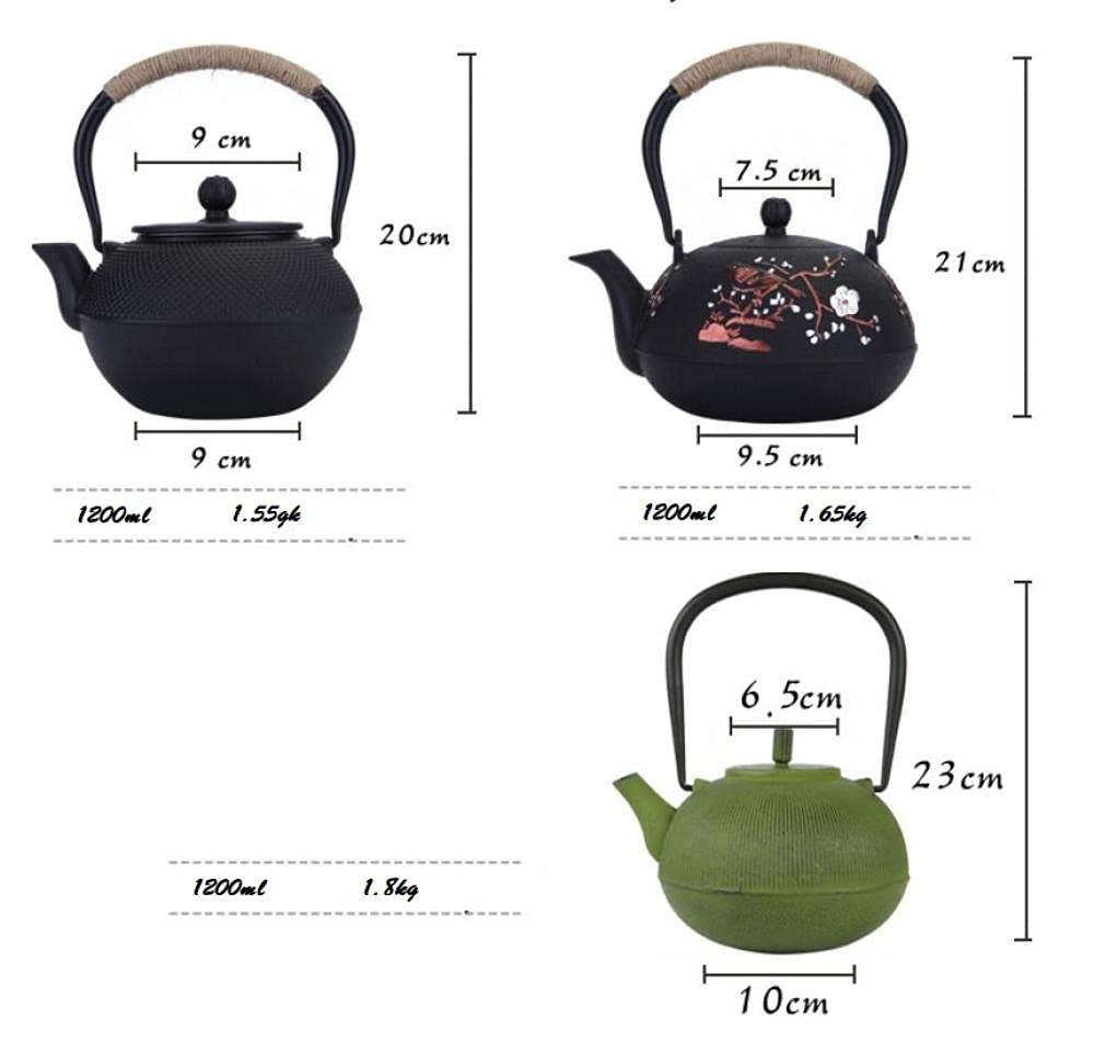 Premium Japanese Southern Cast Iron Electric Kettle - 1200ml Traditional Tetsubin Teapot with Health Benefits, Rust-Resistant & Scale-Free - Perfect for Tea Ceremonies, Home Brewing & Office Use