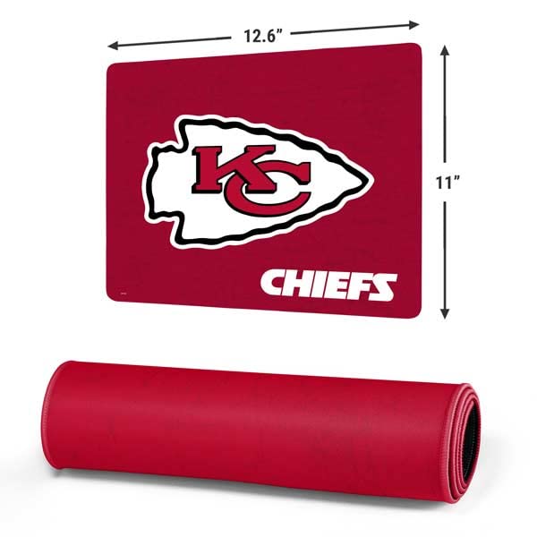 Skinit Small Gaming Mouse Pad - Officially Licensed NFL Kansas City Chiefs Distressed Design with Stitched Edges | Waterproof Non-Slip Rubber Base | Desk Mat for Keyboard & Mouse | Perfect for Gaming, Office Work & Home Computer Setup