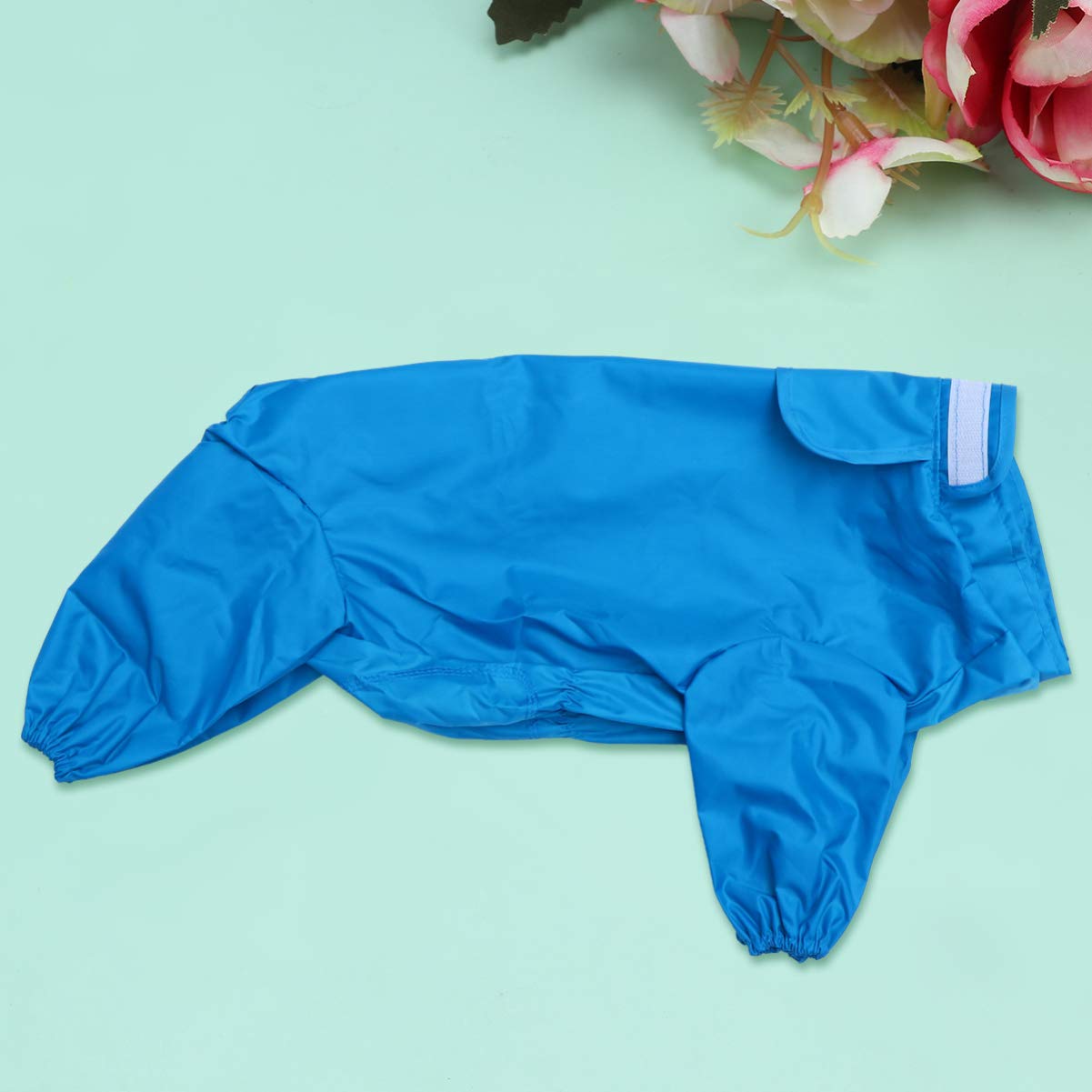 POPETPOP Reflective Waterproof Dog Raincoat - 4-Legged Hooded Rain Suit for Small Dogs | High-Visibility Reflective Jacket for Rainy Day Walks & Outdoor Adventures