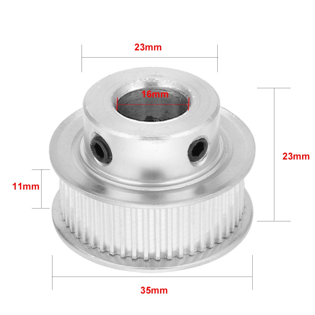 uxcell Aluminum MXL 50 Teeth 16mm Bore Timing Belt Idler Pulley Synchronous Wheel 10mm Belt for 3D Printer CNC - Perfect for DIY Robotics, Laser Cutters & Industrial Machinery