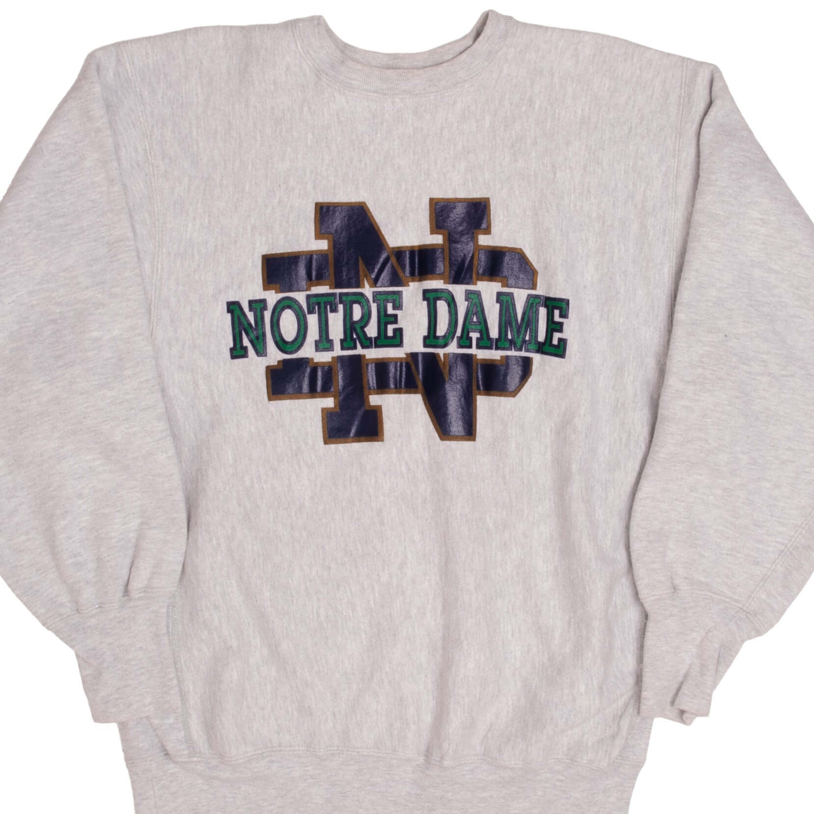Vintage Champion Reverse Weave Notre Dame University Sweatshirt 1990s XL Made in USA - Retro College Style for Game Day & Casual Wear