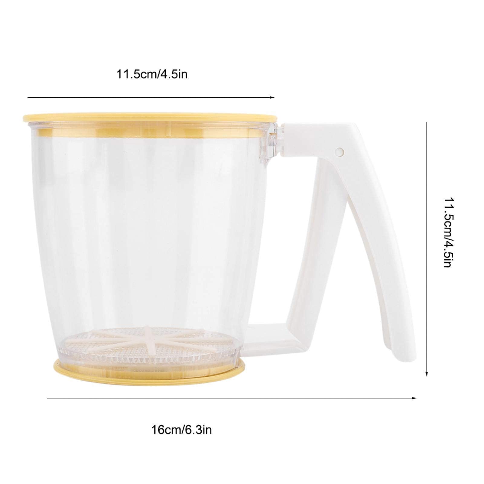 Stainless Steel Flour Sifter for Baking - Handheld Mesh Powder Sifter with Lid for Cakes, Pastry & Sugar | Ergonomic Hand Press Design Kitchen Tool | Perfect for Home Bakers & Professional Chefs