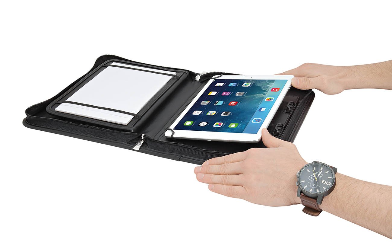 Elegance A5 Tablet Organizer with Universal Holder - Fits 9.7 to 10.5 Inch iPad, Samsung Galaxy Tab | Perfect for Office, School & Travel Document Storage