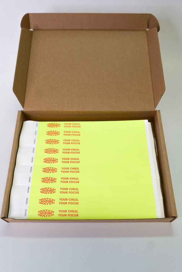 Waterproof Disposable Watch Around Wristbands - U10 Yellow (Pack of 10) for Swimming, Showering & Water Activities
