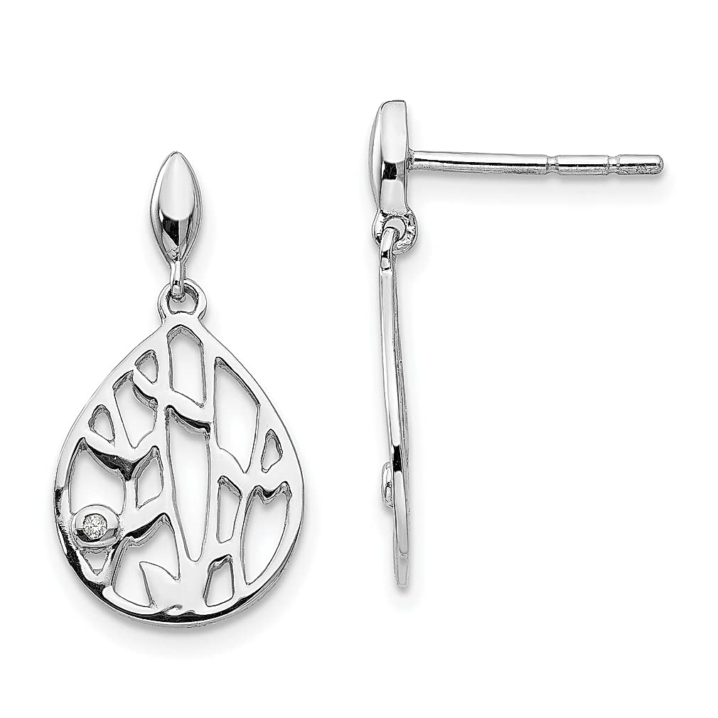 925 Sterling Silver Diamond Leaf Drop Earrings for Women - Elegant Dangle Fine Jewelry Gift for Her - Perfect for Weddings, Parties & Special Occasions