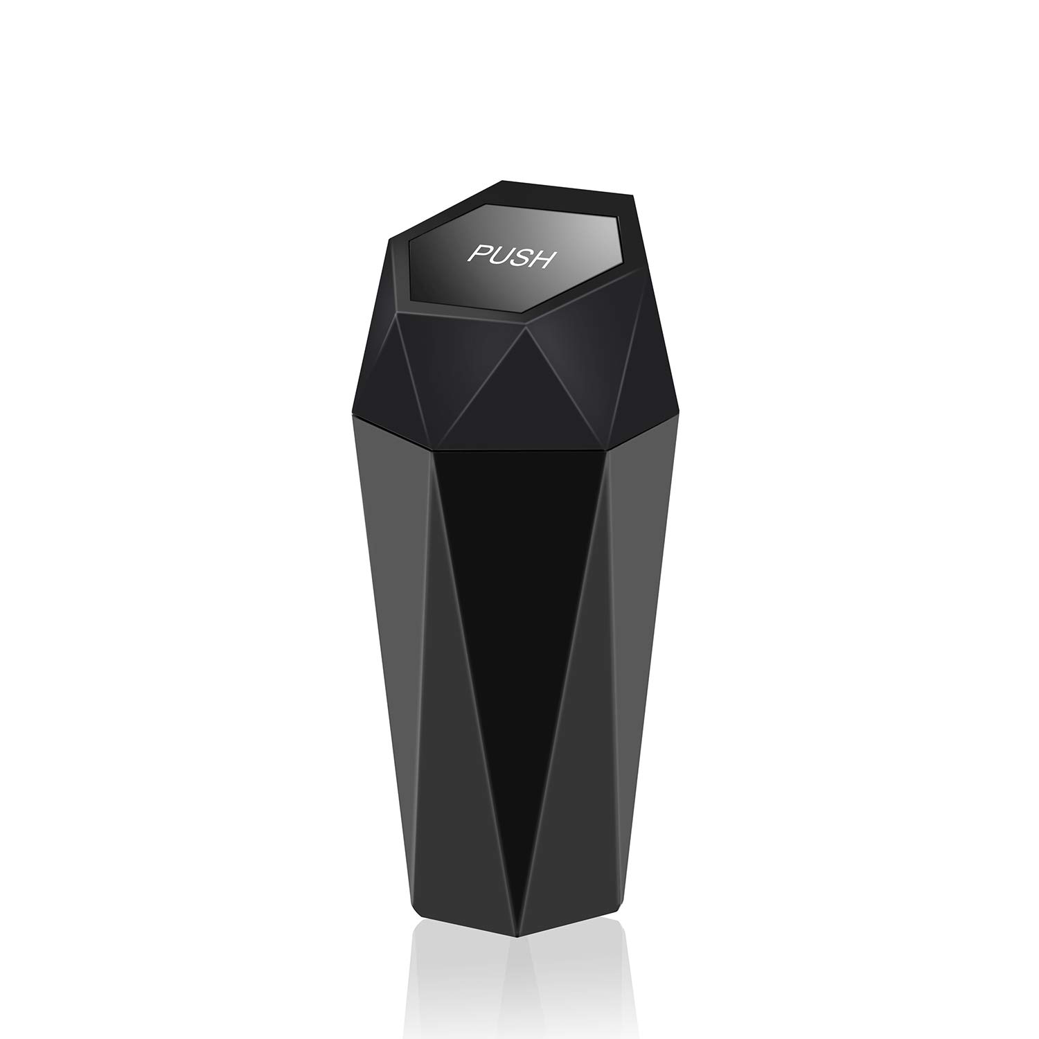 2 Packs Leakproof Car Trash Can with Lid - Diamond Design Vehicle Dustbin for Automotive, Home, Office, Kitchen & Bedroom - Perfect for Road Trips, Daily Commute & Indoor Waste Management (Black)