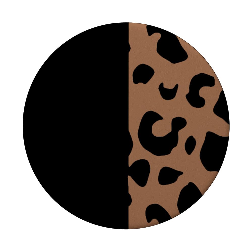 Grip Leopard Print PopSocket: Swappable Adhesive PopGrip for Phones & Tablets - Black Brown Chic Design for Stylish Phone Accessories & Secure Grip