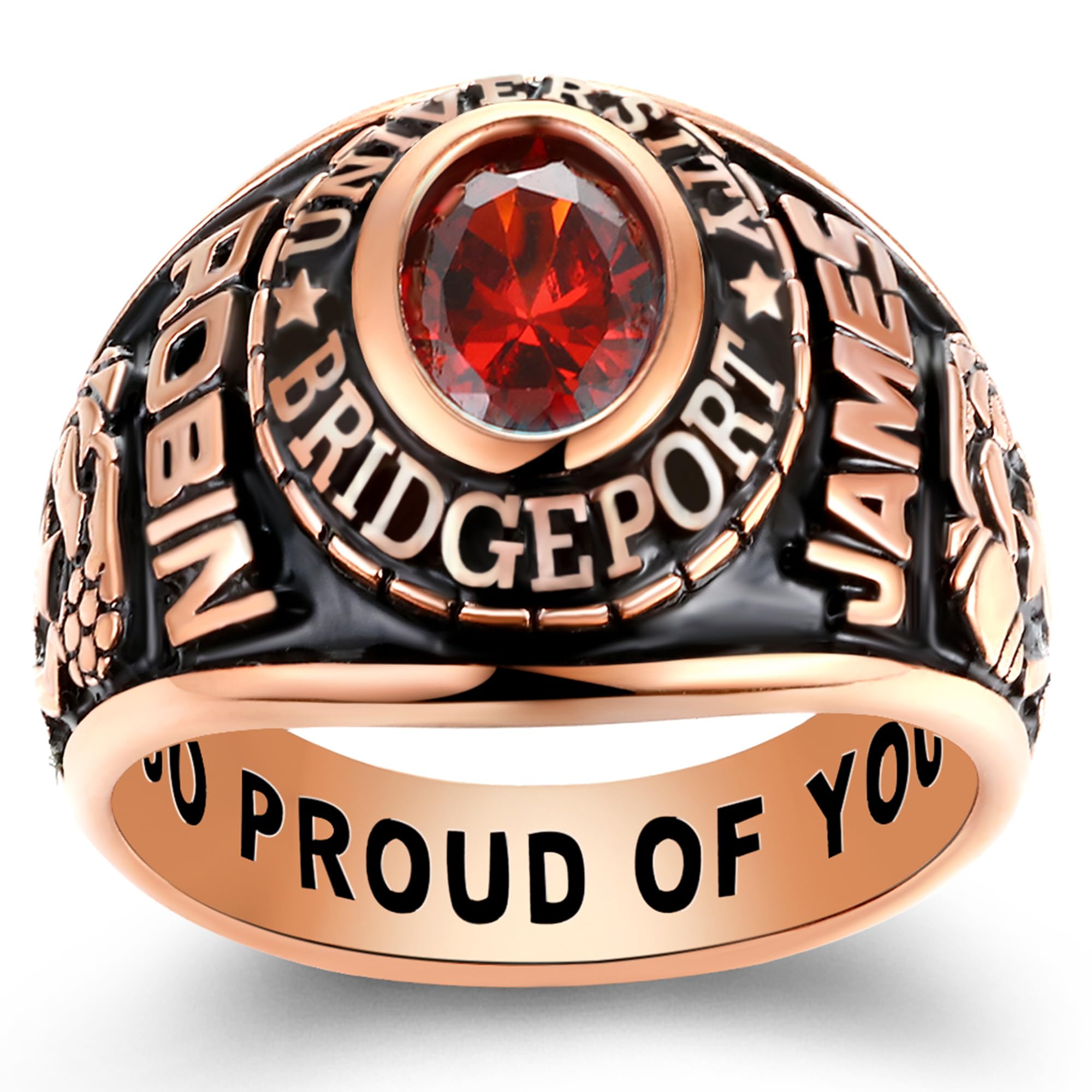 Personalized Sterling Silver Class Rings for Women & Men - Custom High School Graduation Rings with Birthstone, Gold Plated Options, Size 5-15 - Perfect for Commencement Ceremonies, Alumni Events & Gift Giving